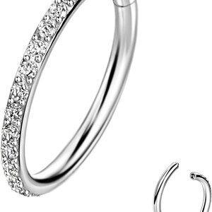 Elegant 316L Surgical Steel Nose & Cartilage Hoops with Clear CZ Stones